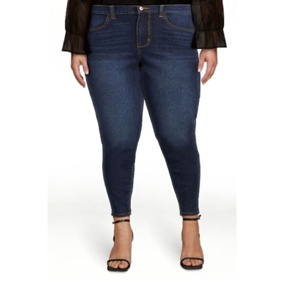 WOMENS JUNIORS SUPER High Rise Curvy Slim Jeans Leggings Pants Size 15 - Picture 2 of 8